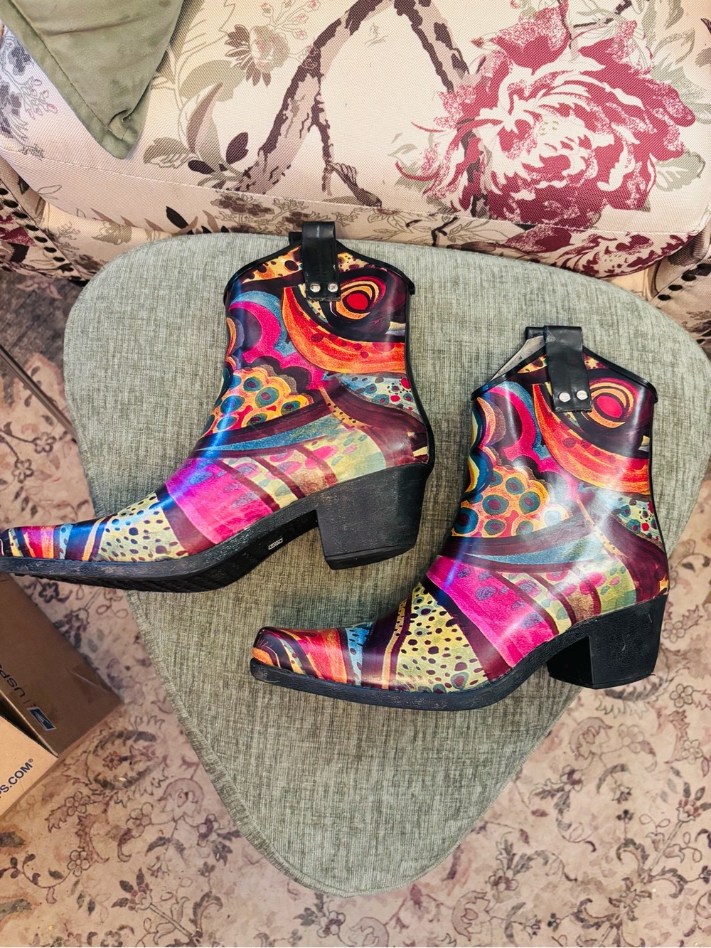 Vintage Nomad Footwear Multi-Color Western Cowboy Style Rain Boots Size 7